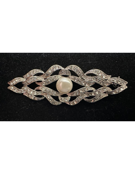 Broche mantilla rodio