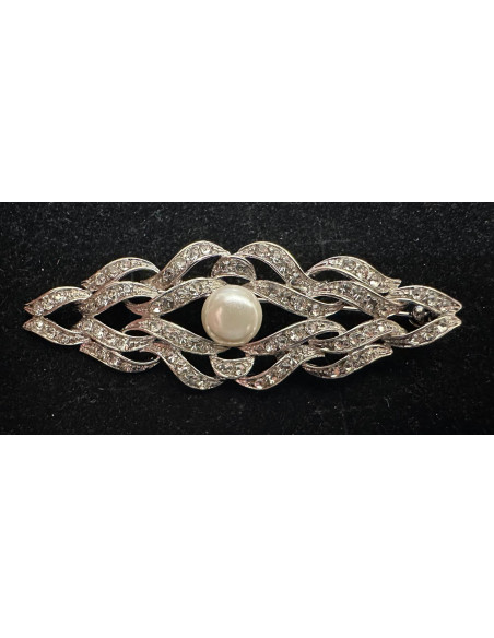 Broche mantilla rodio