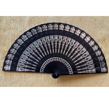 Abanico baraja peral incrustaciones nácar 23cm 2