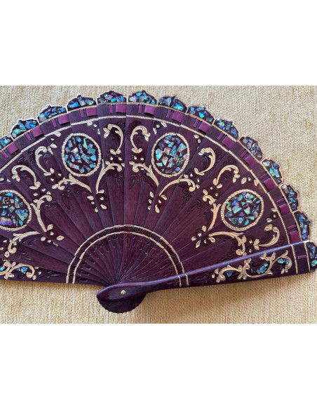 Abanico palo violeta nácar
