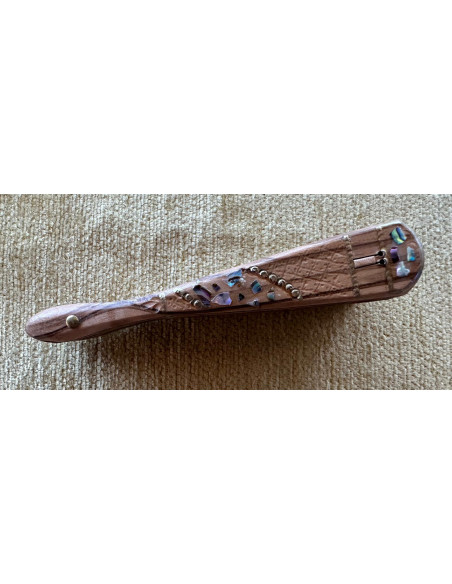 Abanico mini olivo nácar