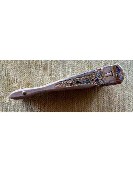 Abanico mini olivo nácar