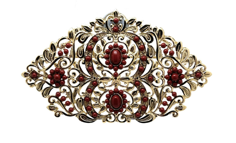 Broche chapado corales