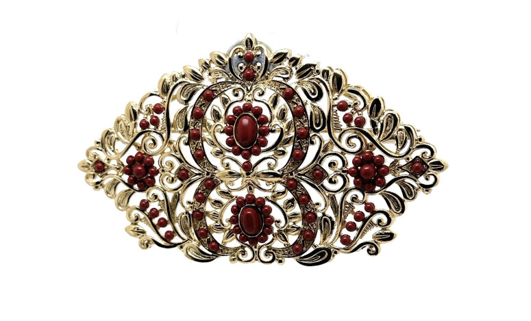 Broche chapado corales