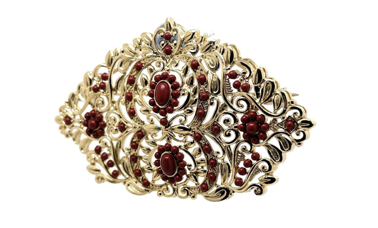 Broche chapado corales