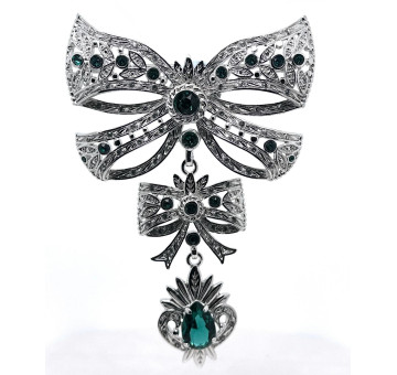 Broche lazo esmeralda