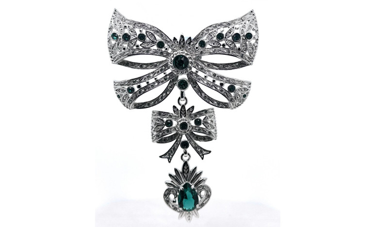 Broche lazo esmeralda