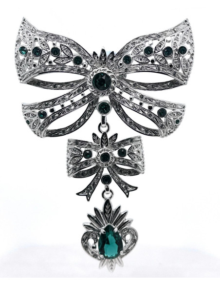 Broche lazo esmeralda