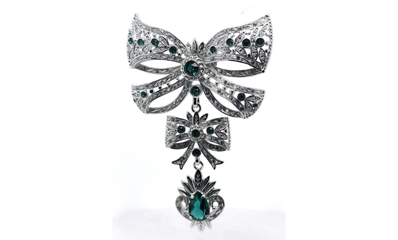 Broche lazo esmeralda