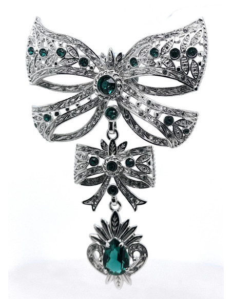 Broche lazo esmeralda
