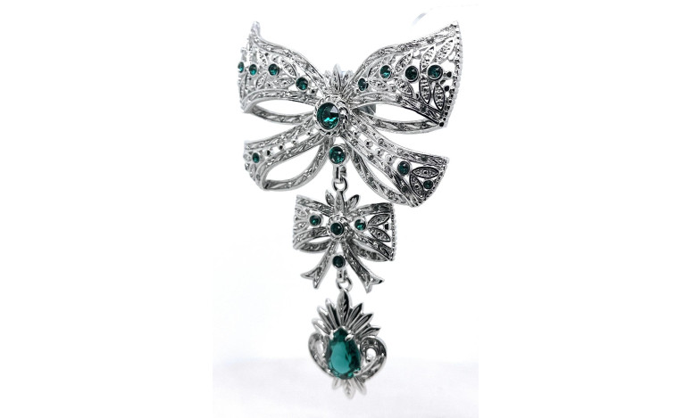 Broche lazo esmeralda