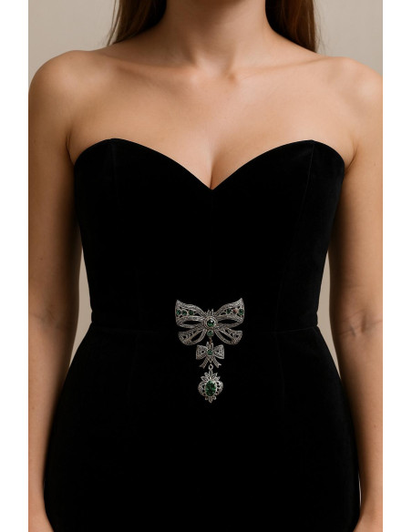 Broche lazo esmeralda