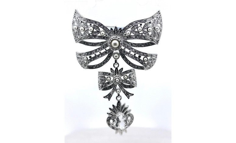 Broche lazo perla