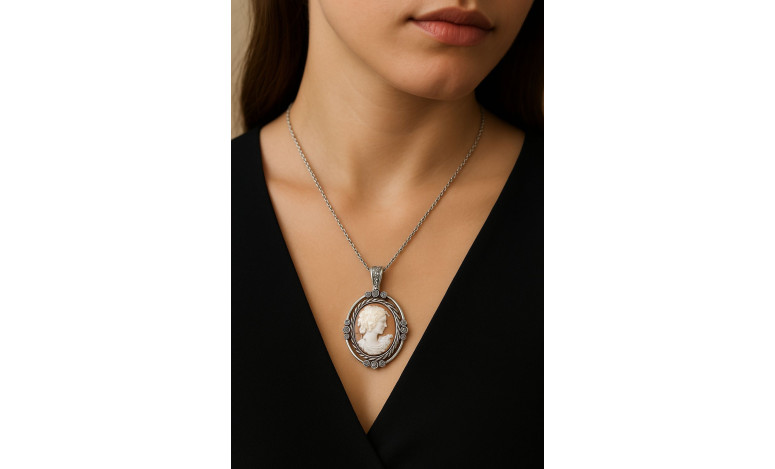 Colgante camafeo plata