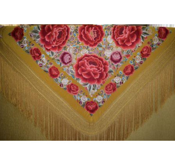 Mantón mano seda 140cm 2