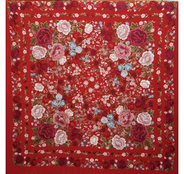 Mantón mano seda 140cm 2