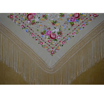 Mantón mano seda 140cm 2
