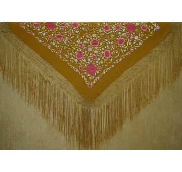 Mantón bordado a mano en seda 100 cm 2