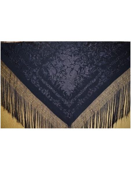 Mantón bordado a mano en seda 160 cm