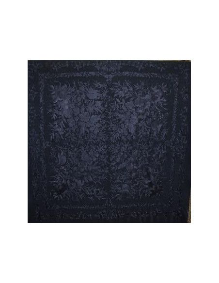 Mantón bordado a mano en seda 160 cm