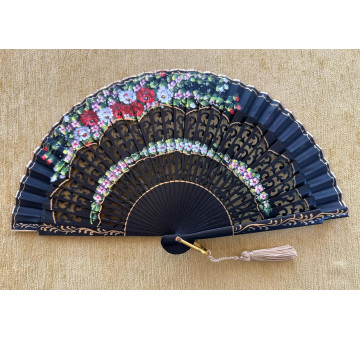 Abanico bolso calado flores
