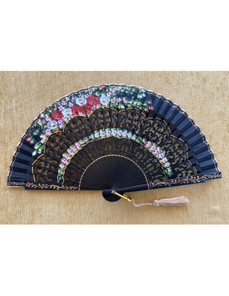 Abanico bolso calado flores