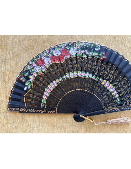 Abanico bolso calado flores