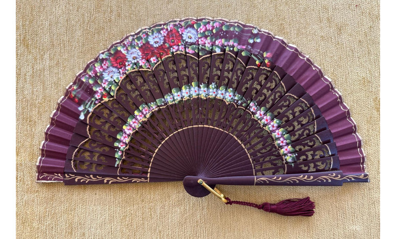 Abanico bolso calado flores