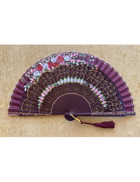 Abanico bolso calado flores