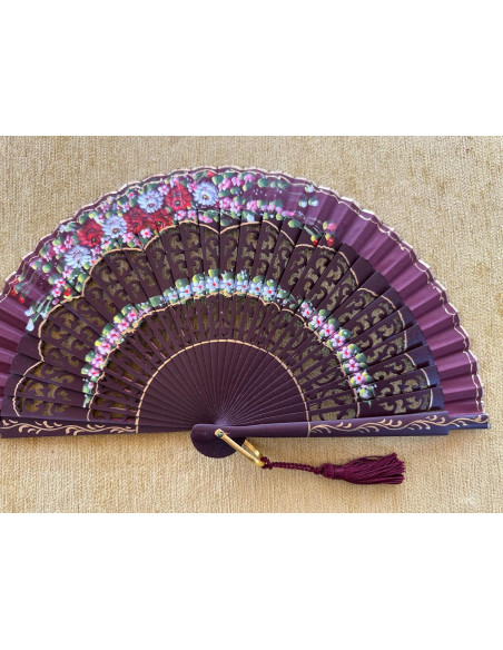 Abanico bolso calado flores