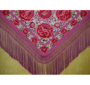 Mantón mano seda 140cm 2