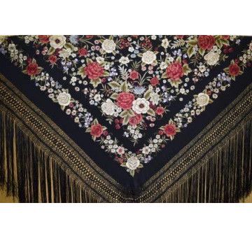 Mantón mano seda 140cm 2