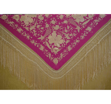 Mantón mano seda 140cm 2
