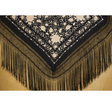 Mantón mano seda 140cm 2