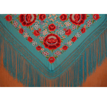 Mantón mano seda 140cm 2