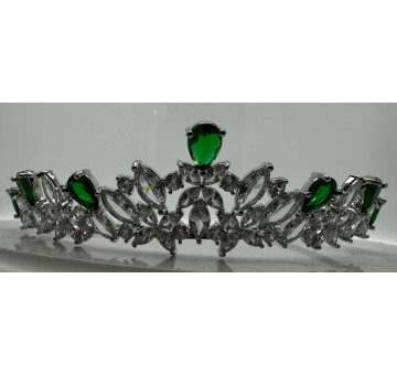 Tiara rodio esmeraldas