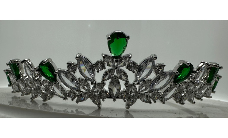 Tiara rodio esmeraldas