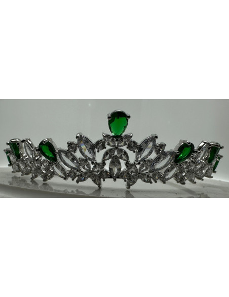 Tiara rodio esmeraldas