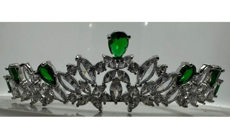 Tiara rodio esmeraldas