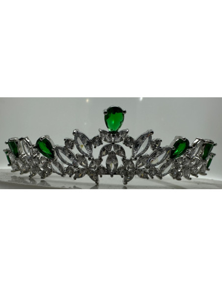 Tiara rodio esmeraldas