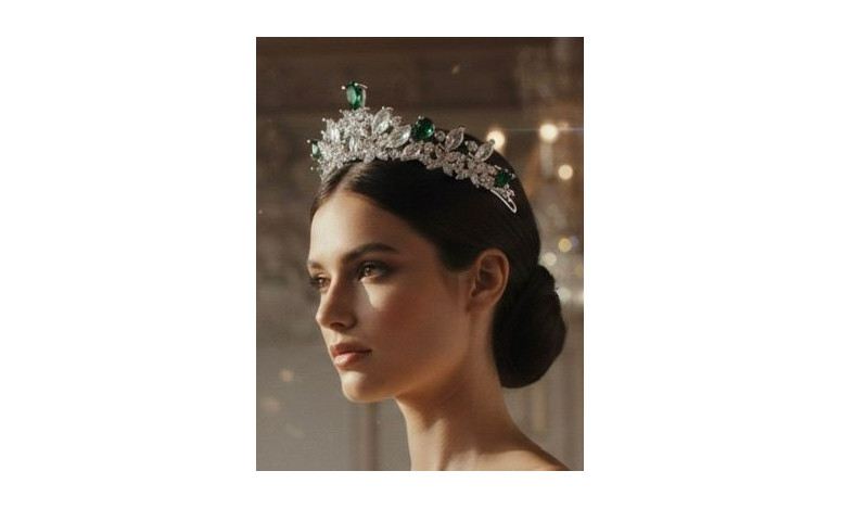 Tiara rodio esmeraldas