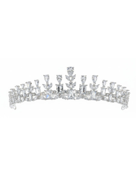 Tiara rodio lágrimas cristal