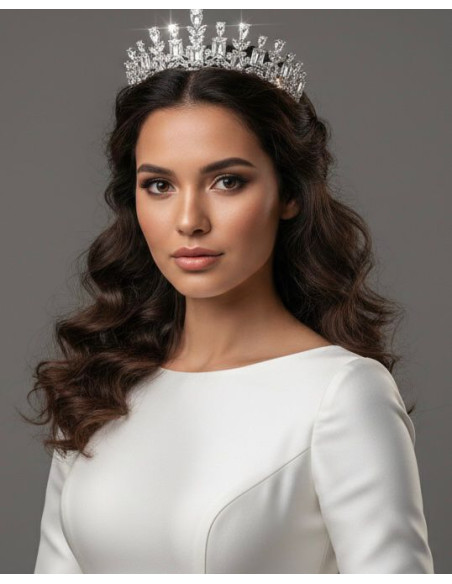 Tiara rodio lágrimas cristal