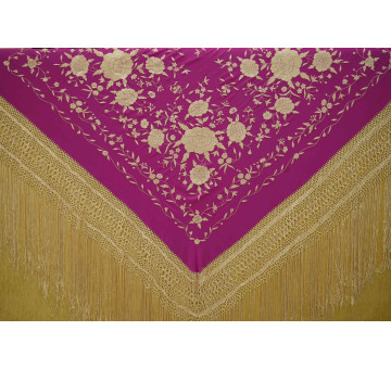 Mantón mano seda 140cm 2