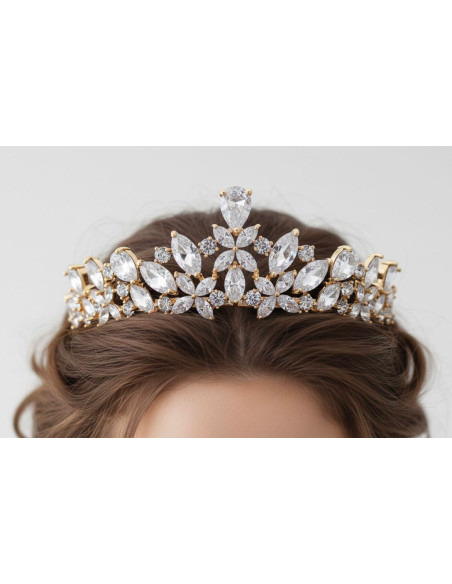 Tiara rodio dorada