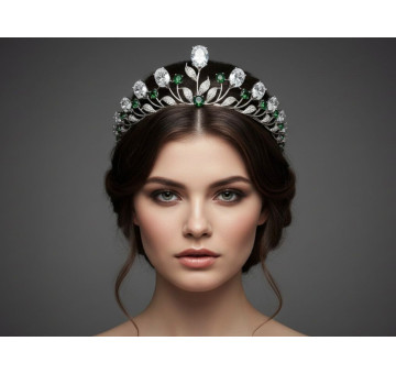 Tiara rodio con esmeraldas 2