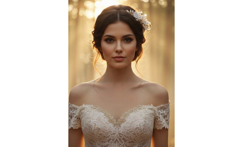 Tiara dorada porcelana