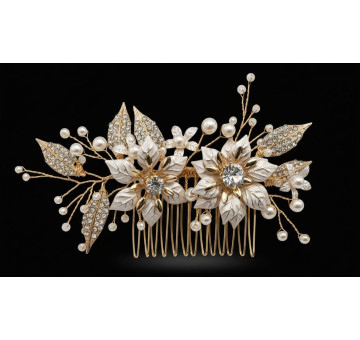 Peinecillo flores dorado