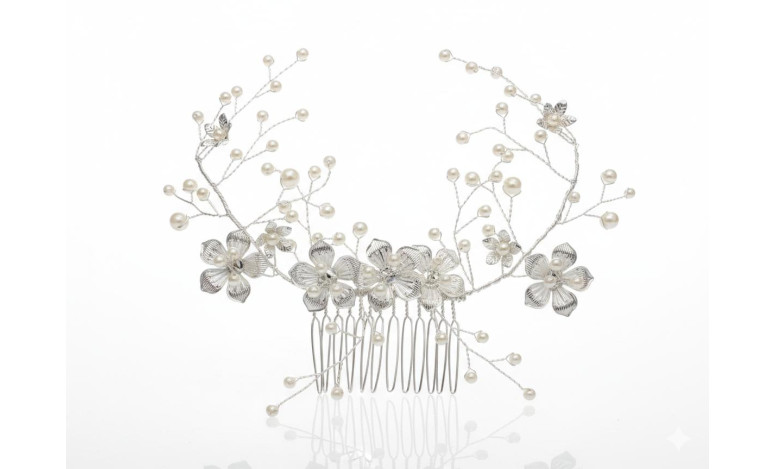 Aplique flores rodio