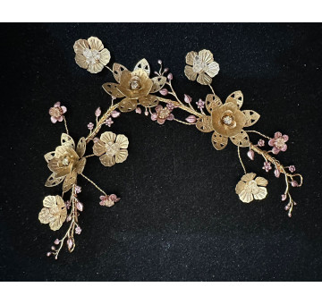 Aplique flores bronce